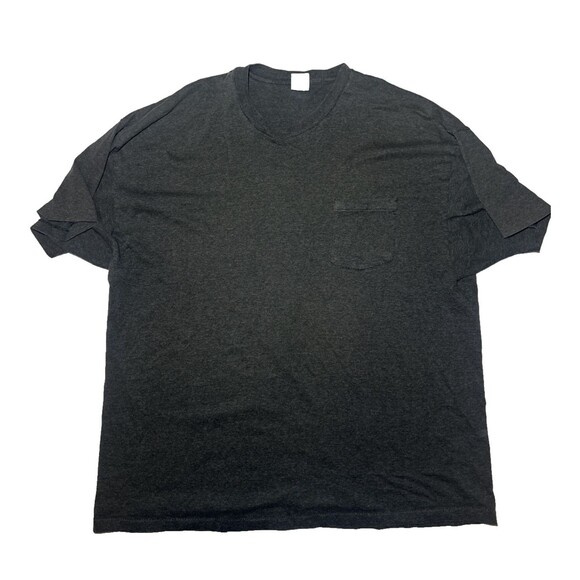 2XL Vintage 90s Hanes Collection Carbon Gray Single Stitch Cotton Pocket Shirt - Picture 1 of 7